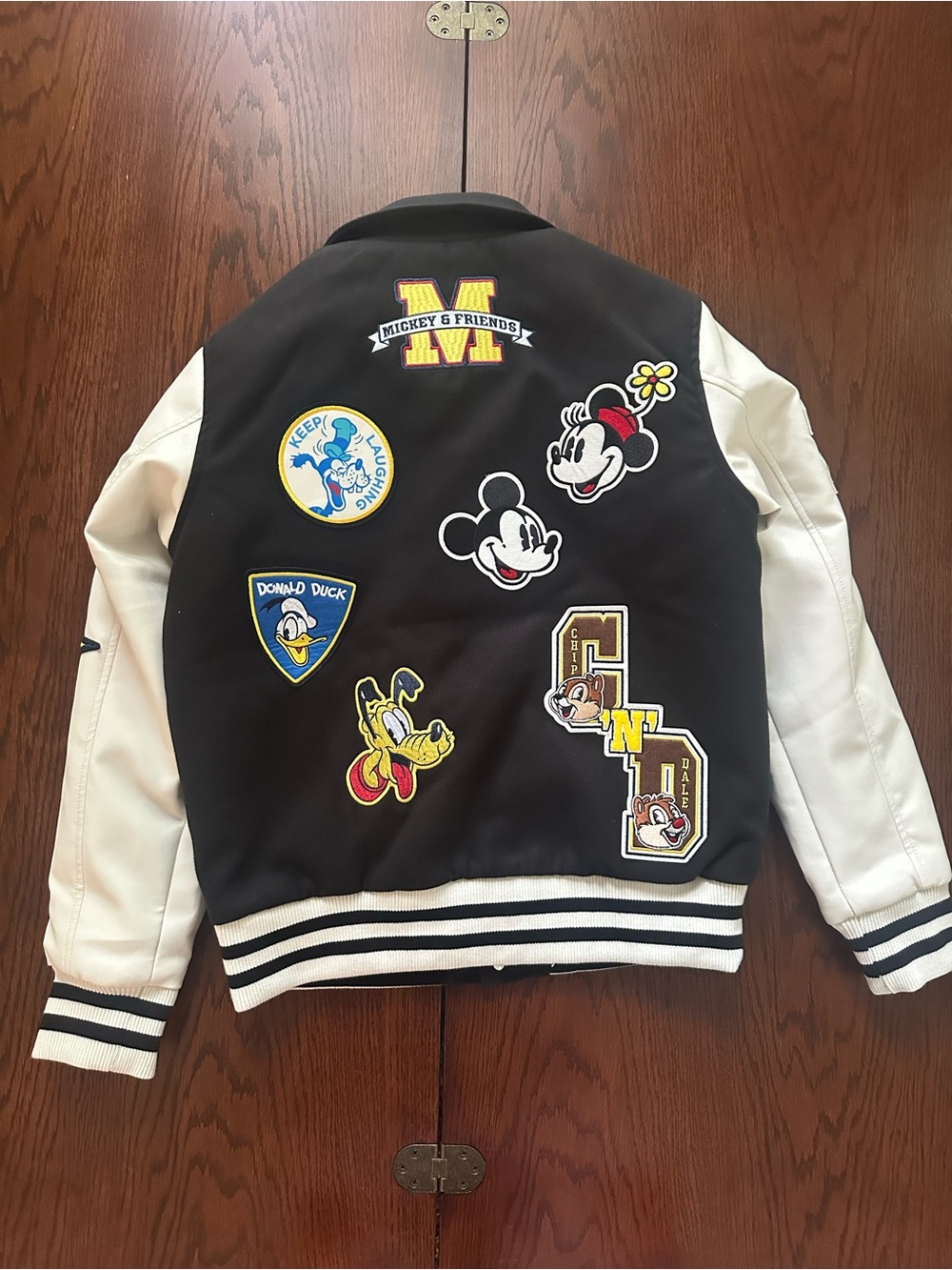 Disney Mickey & Friends Mickey Varsity Jacket - Black & White - Men S/Women M - Picture 5 of 7